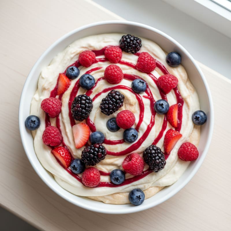 Silky Greek Yogurt Protein Mousse with Mixed Berries