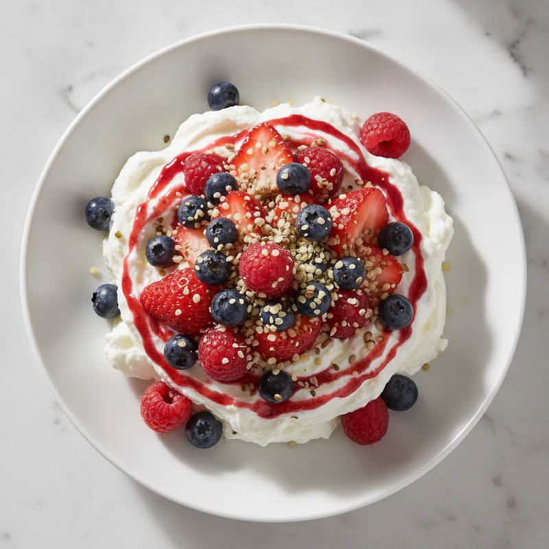 Creamy Greek Yogurt Protein Mousse with Mixed Berries