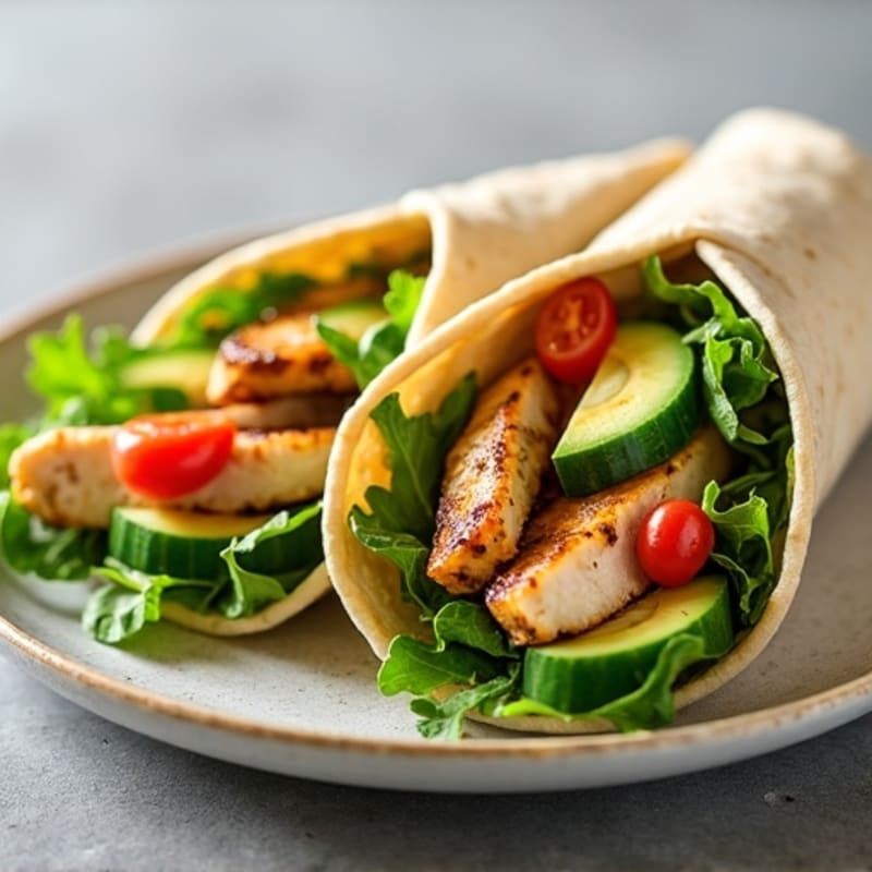 Lemon Herb Grilled Chicken and Fresh Greens Wrap