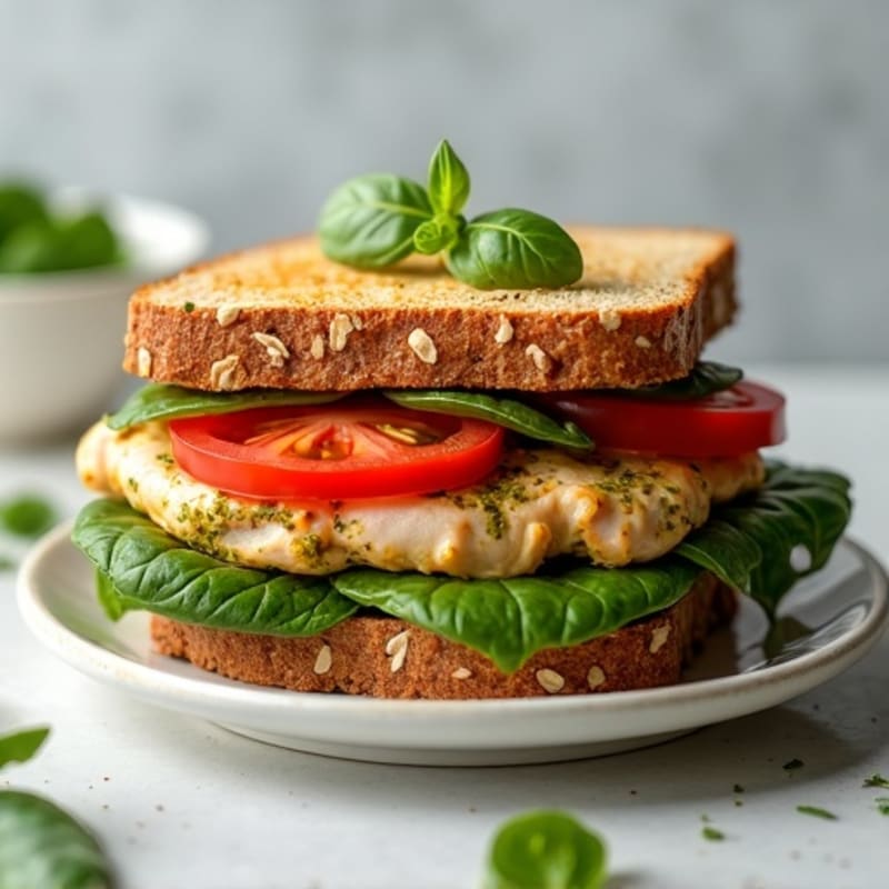 Crispy Pressed Whole Wheat Turkey Pesto