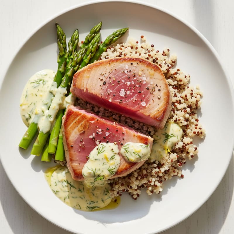 Pan-Seared Tuna with Lemon-Dill Sauce