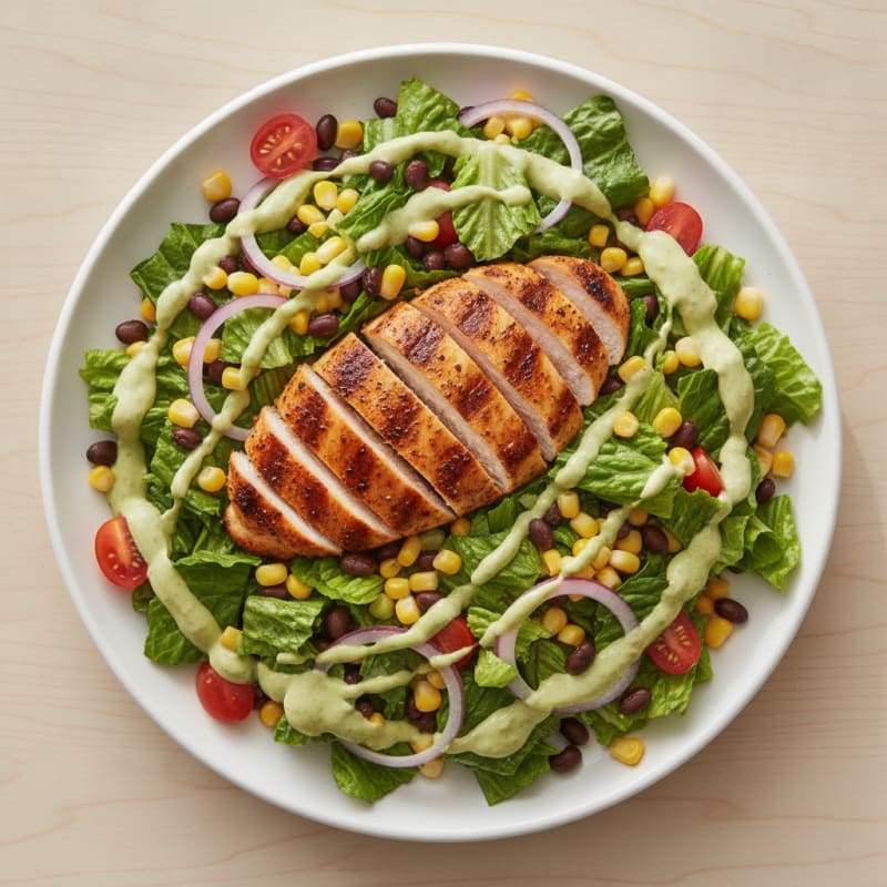 Grilled Chicken Cowboy Salad with Avocado Ranch