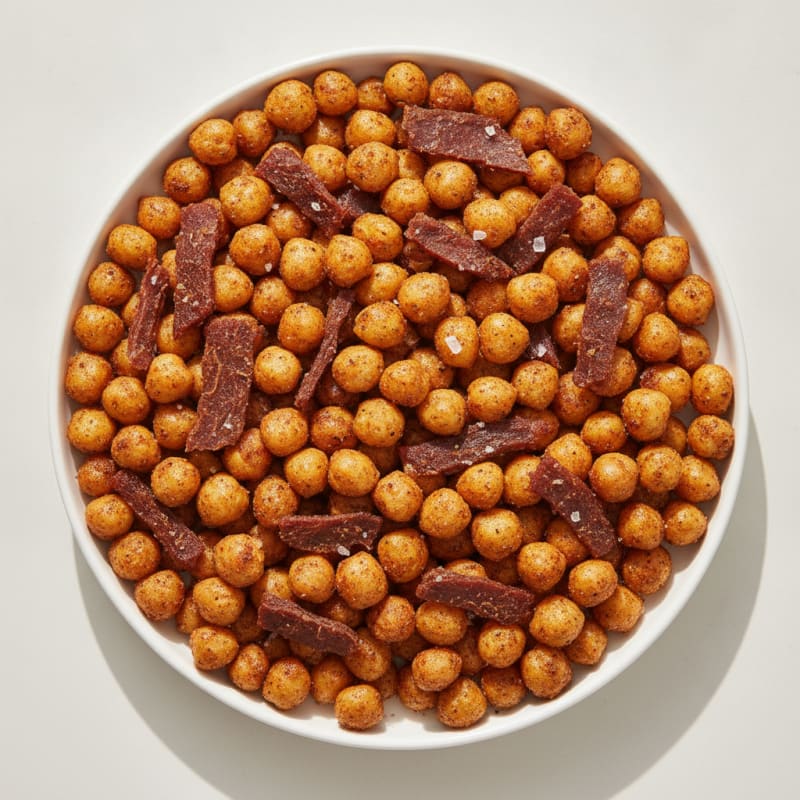 Roasted Chickpea and Turkey Jerky Snack Mix
