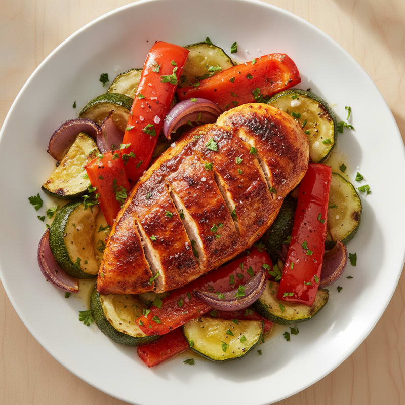 Spicy Harissa Chicken with Roasted Vegetables