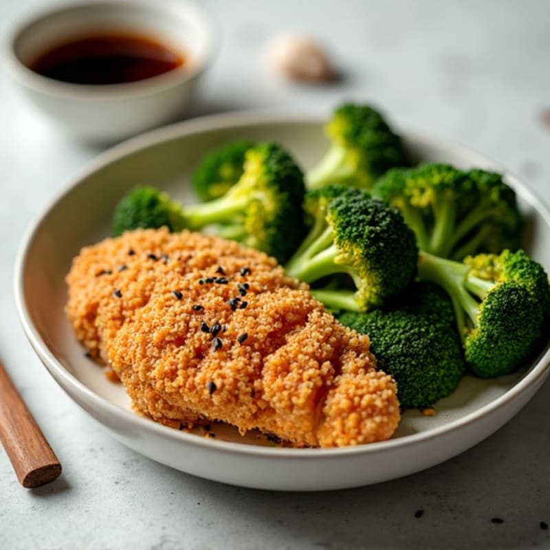 Crispy Baked Sesame-Ginger Chicken with Broccoli
