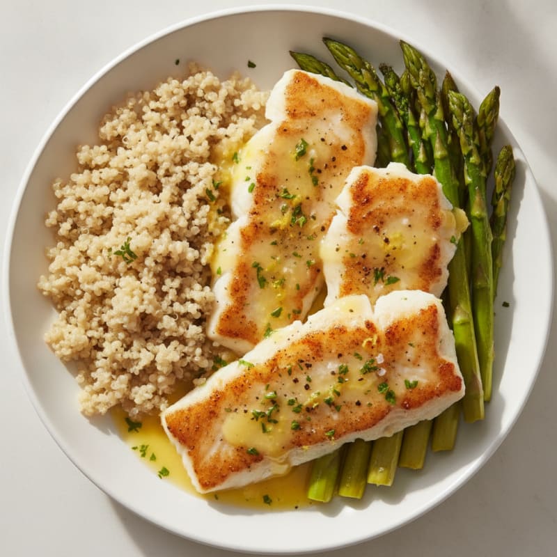 Pan-Seared White Fish with Lemon-Herb Sauce