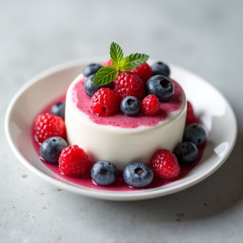 Greek Yogurt Protein Pudding with Mixed Berries