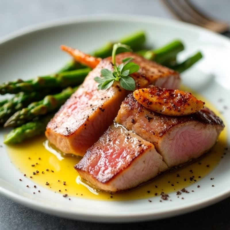 Pan-Seared Tuna with Roasted Asparagus