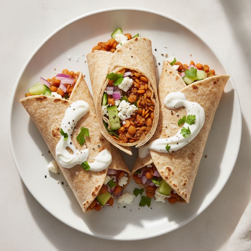 Savory Lentil Salad Wraps