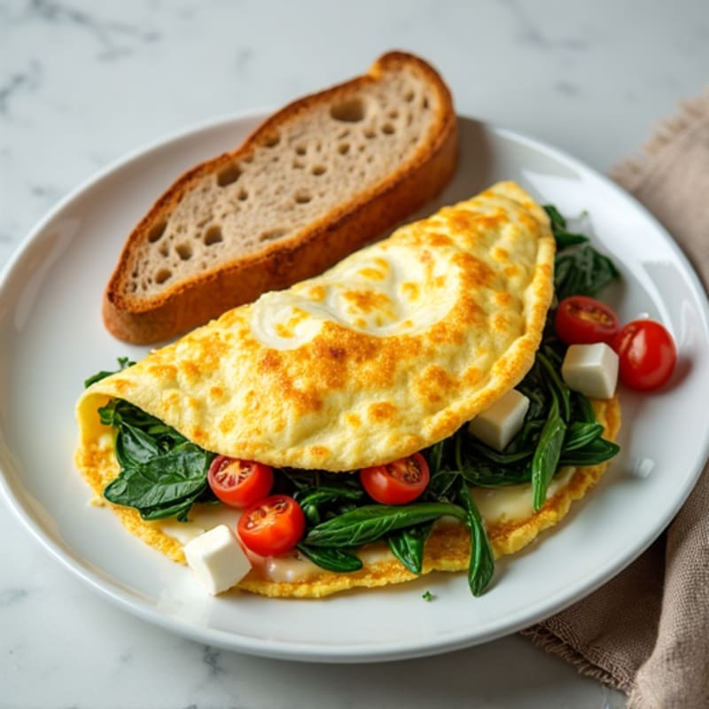 Egg White Omelet with Spinach and Feta