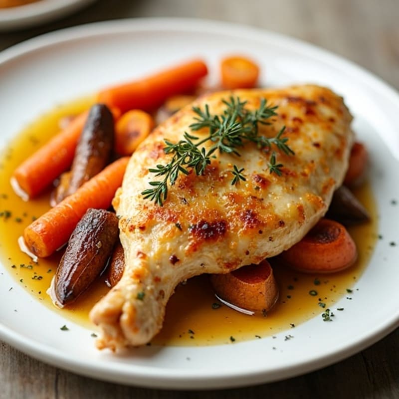 Crispy Lemon-Herb Roasted Chicken with Tender Roasted Root Vegetables