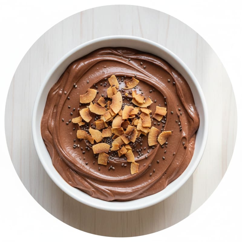 Silky Chocolate Protein Pudding with Toasted Coconut