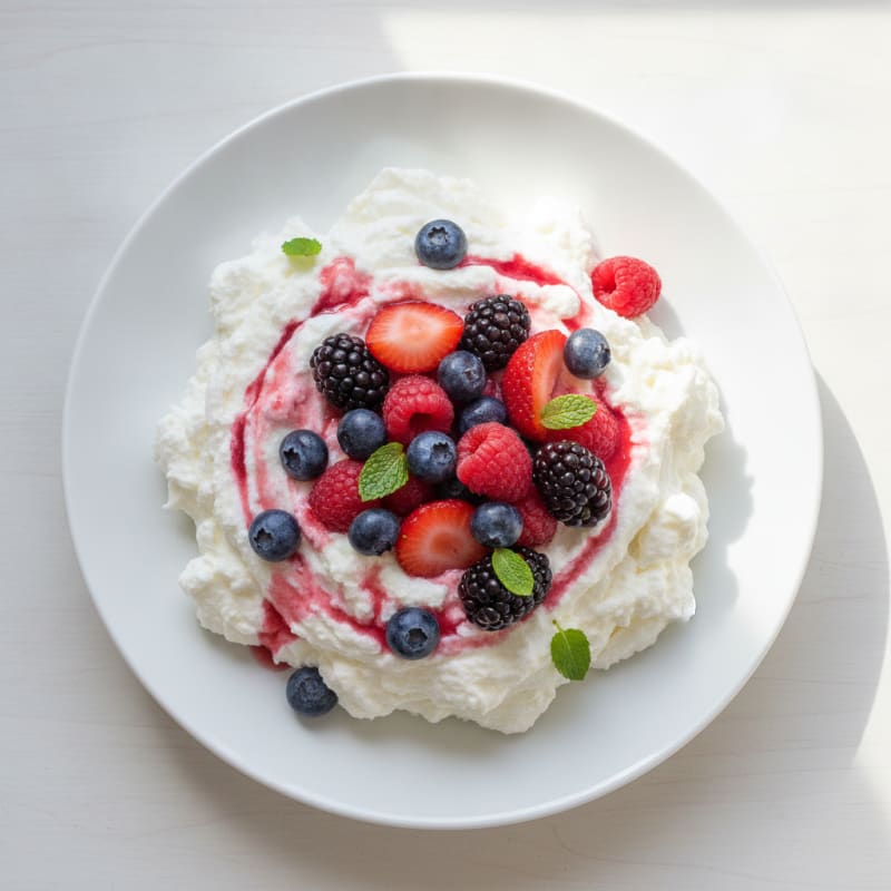 Greek Yogurt Protein Mousse with Mixed Berries