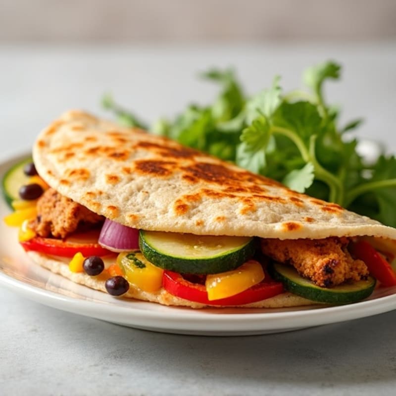 Crispy Chicken and Roasted Veggie Quesadilla
