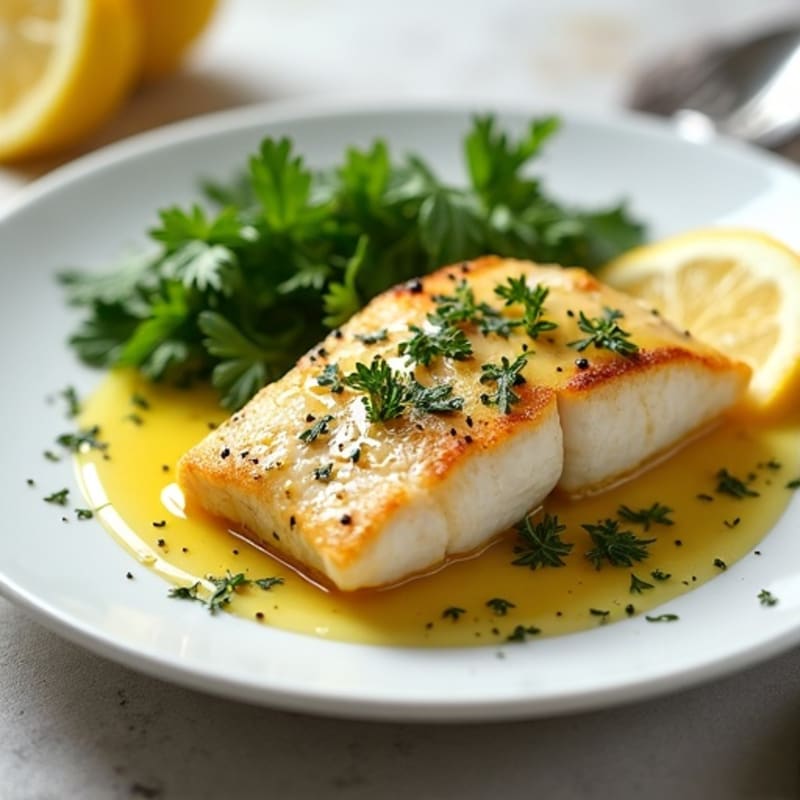 Pan-Seared Cod with Lemon Herb Sauce