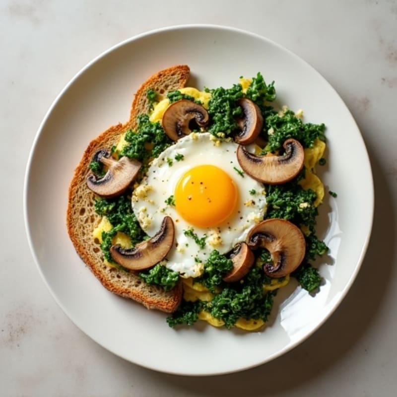 Protein-Packed Spinach and Mushroom Egg White Scramble