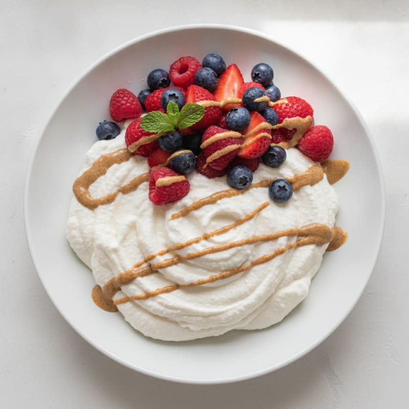 Silky Greek Yogurt Protein Mousse with Mixed Berries