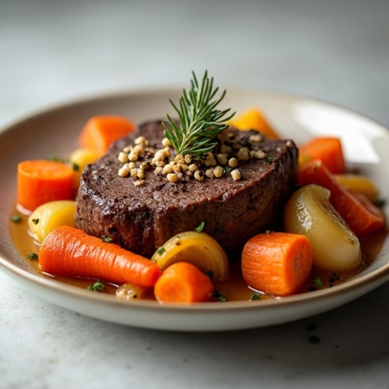 Tender Slow-Cooked Beef Pot Roast with Roasted Root Vegetables