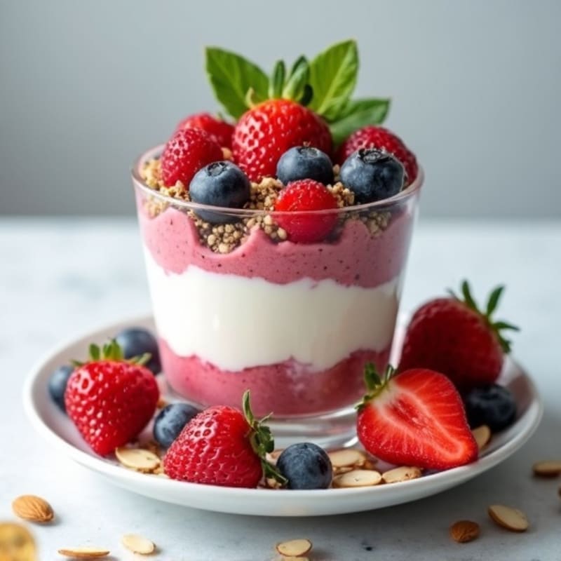Greek Yogurt Protein Parfait with Mixed Berries