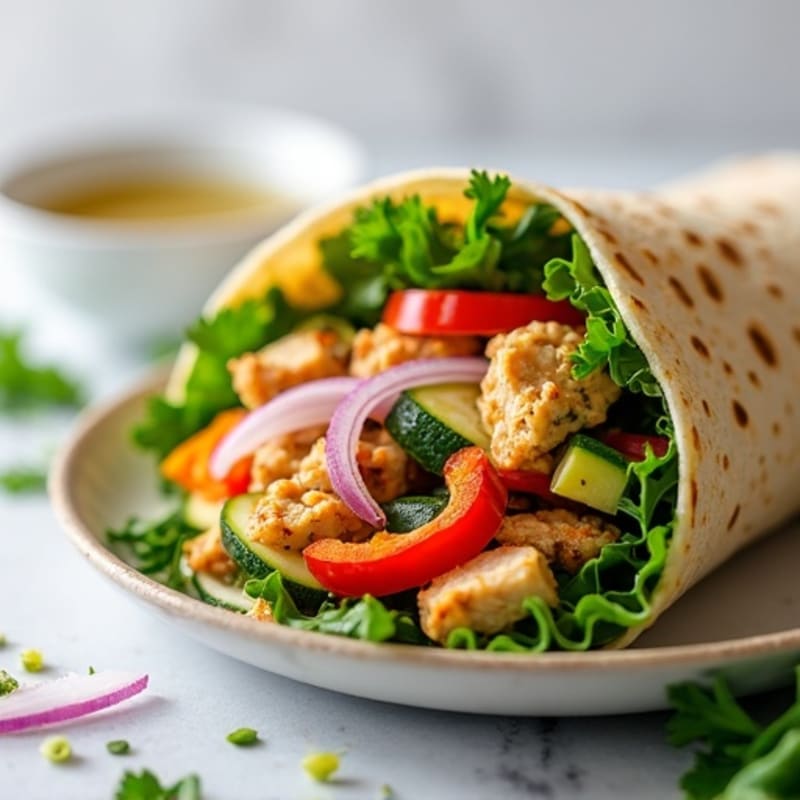 Shredded Herb Chicken and Crispy Vegetable Wrap