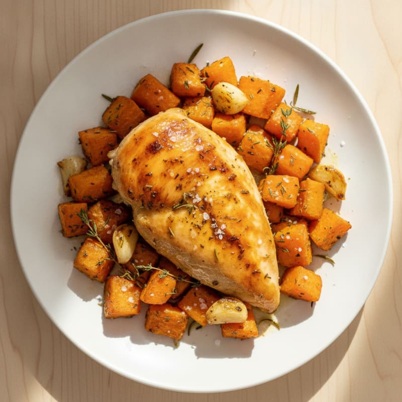 Garlic Herb Roasted Chicken with Root Vegetables