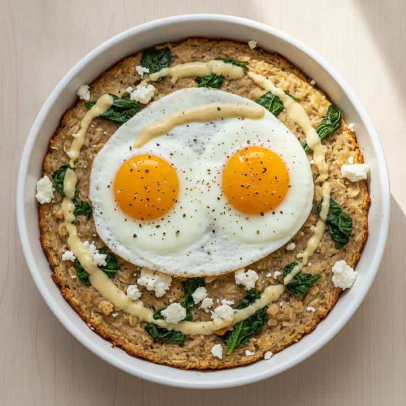 Savory Feta Baked Oats with Eggs