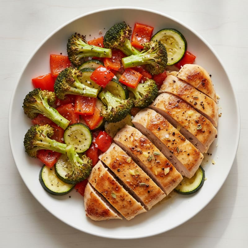 Pan-Seared Chicken with Roasted Vegetables