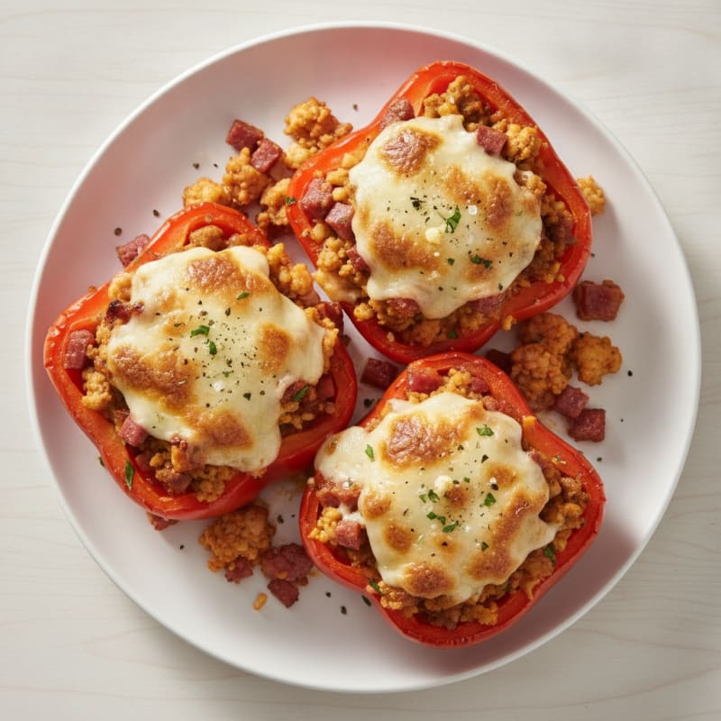 Salami and Provolone Stuffed Peppers