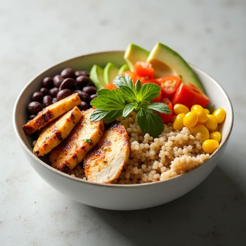Fresh Black Bean and Corn Burrito Bowl