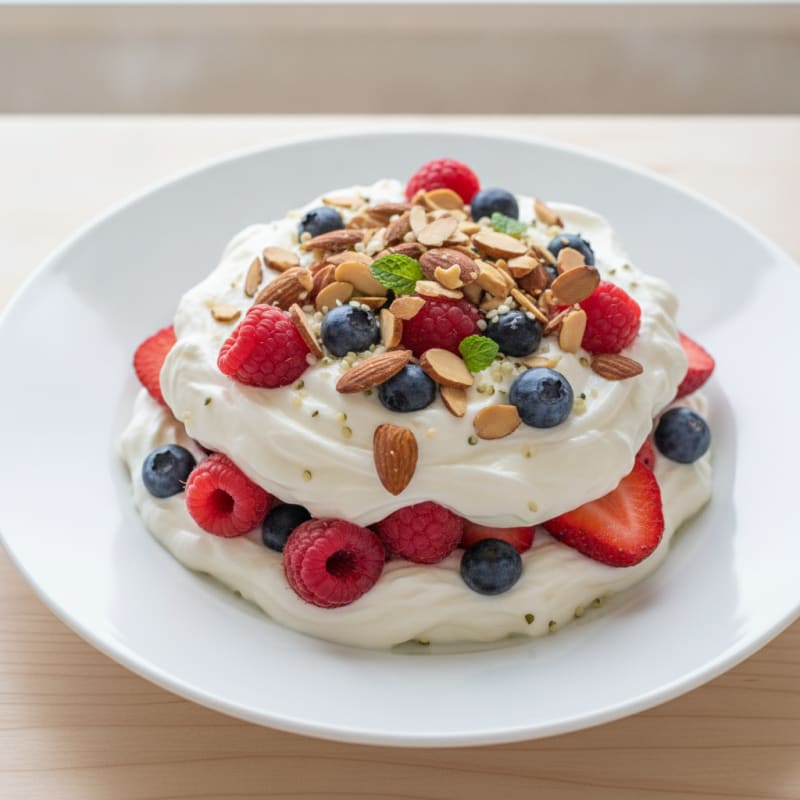 Greek Yogurt Protein Parfait with Mixed Berries