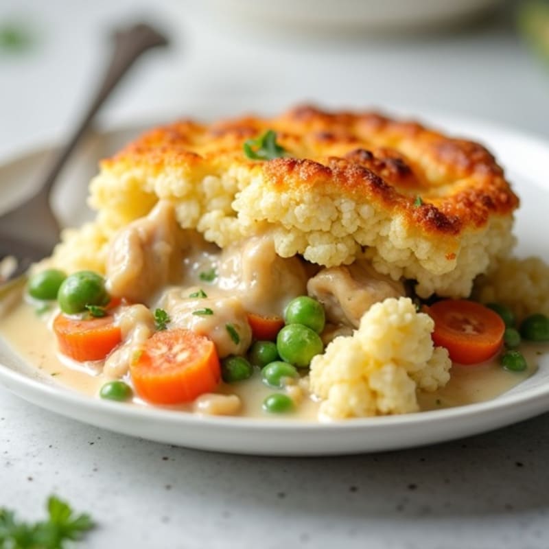 Creamy Cauliflower-Crusted Chicken Pot Pie
