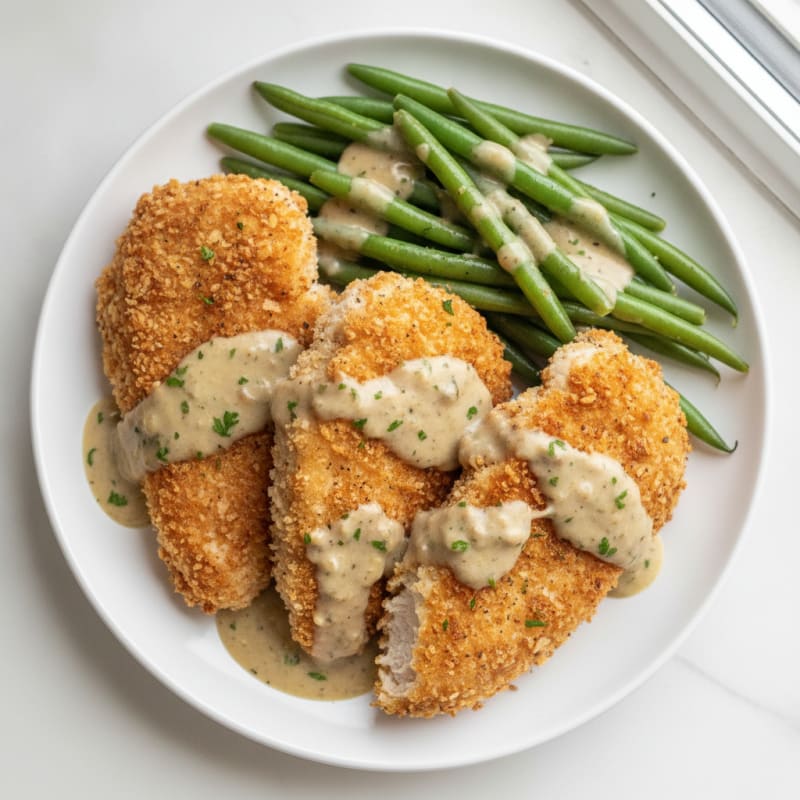 Crispy Buttermilk Fried Chicken with Savory Gravy