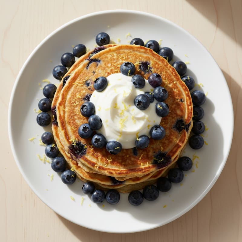 Blueberry Ricotta Pancakes with Lemon Zest