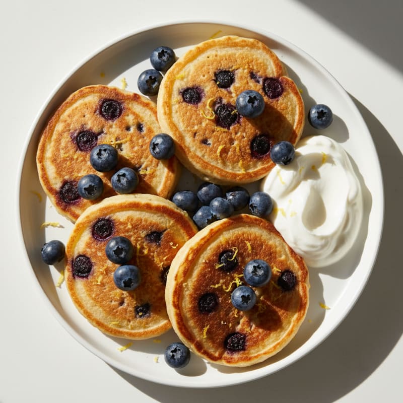 Blueberry Ricotta Pancakes with Lemon Zest