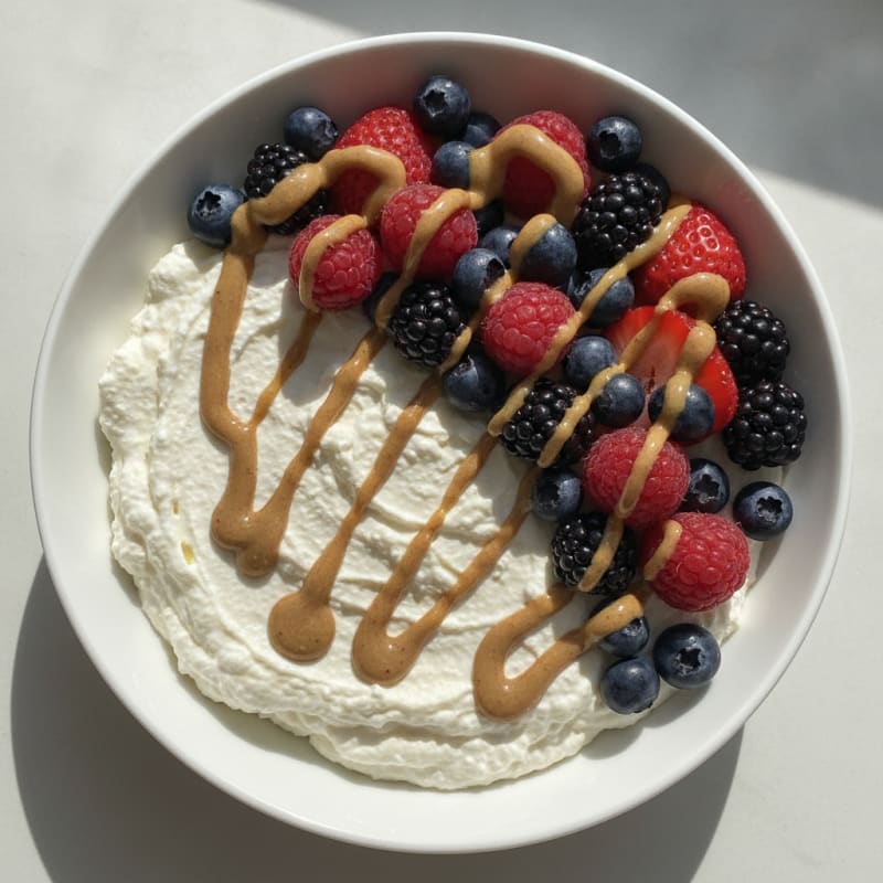 Silky Greek Yogurt Protein Mousse with Mixed Berries