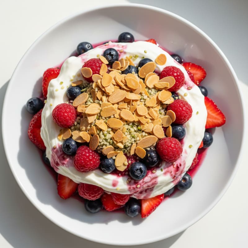 Greek Yogurt Protein Parfait with Mixed Berries