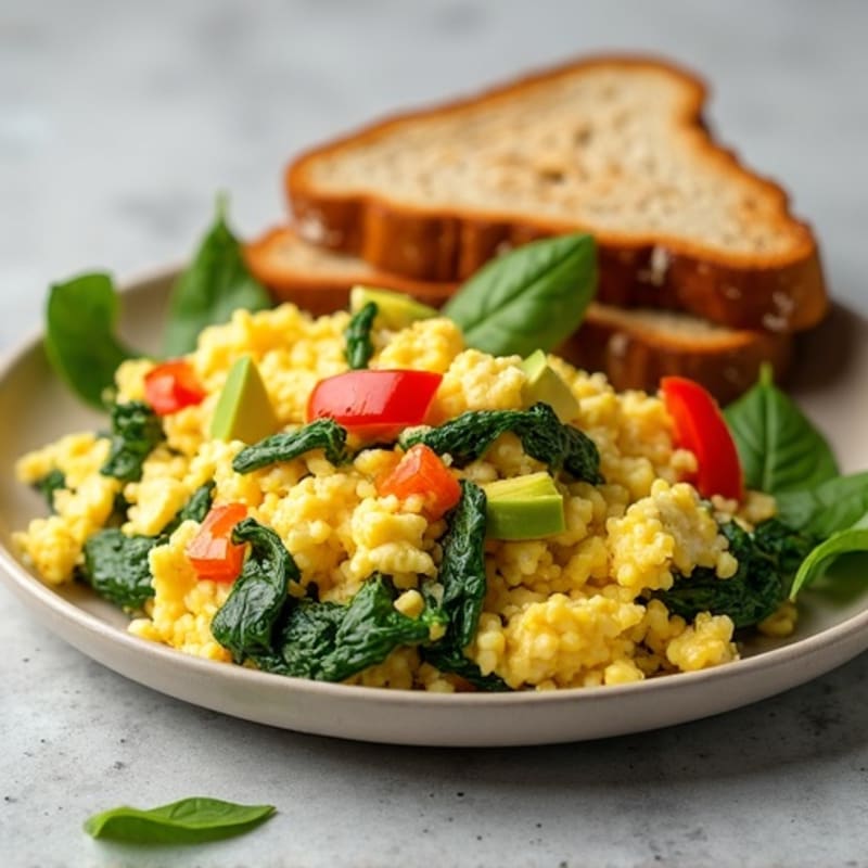 Egg White Scramble with Lean Turkey and Spinach