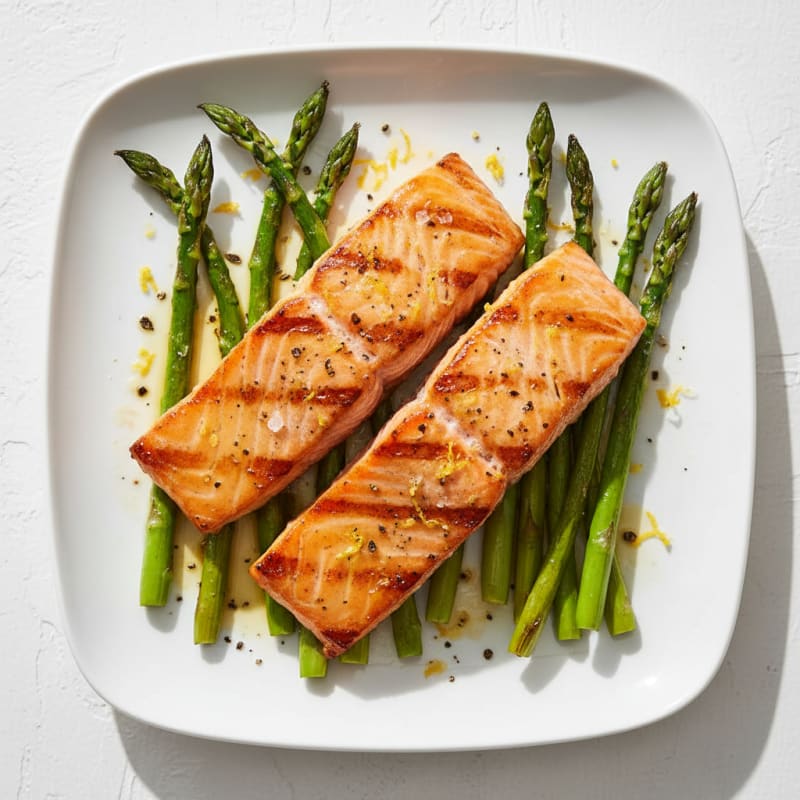 Lemon Herb Grilled Salmon with Asparagus