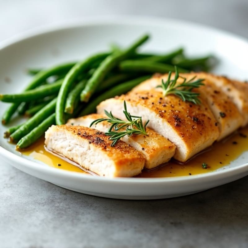 Herb-Roasted Turkey Breast with Garlic Green Beans