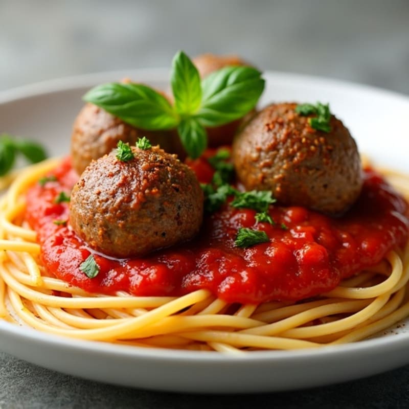 Tender Lean Beef Meatballs with Whole Wheat Spaghetti and Fresh Tomato Sauce