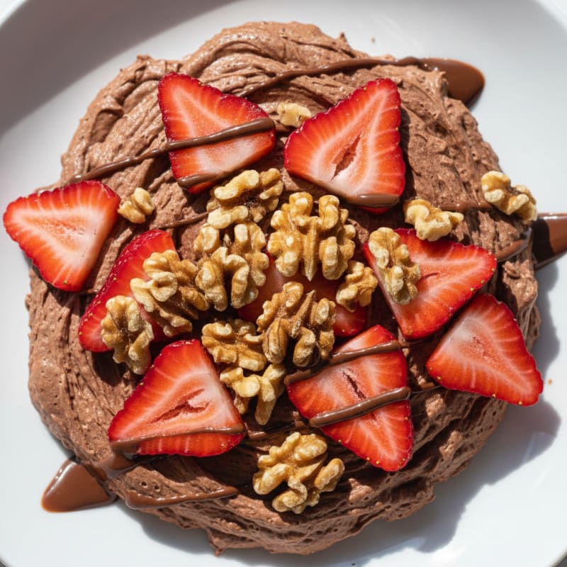 Chocolate Protein Mousse with Fresh Strawberries