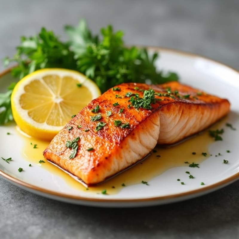 Crispy Pan-Seared Salmon with Lemon Herb Sauce