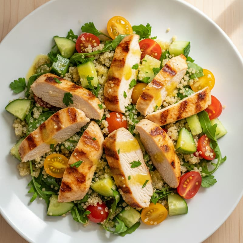 Grilled Chicken and Quinoa Salad with Lemon Vinaigrette