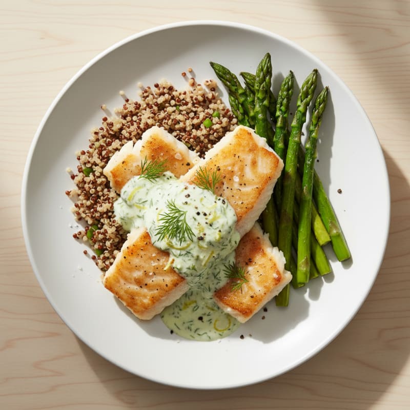 Baked Cod with Lemon-Dill Sauce