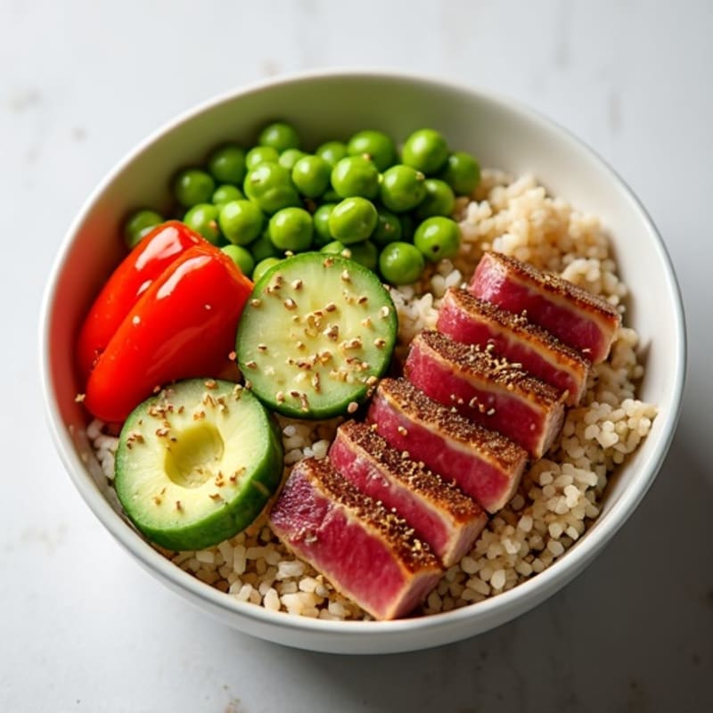 Sesame Tuna and Avocado Rice Bowl