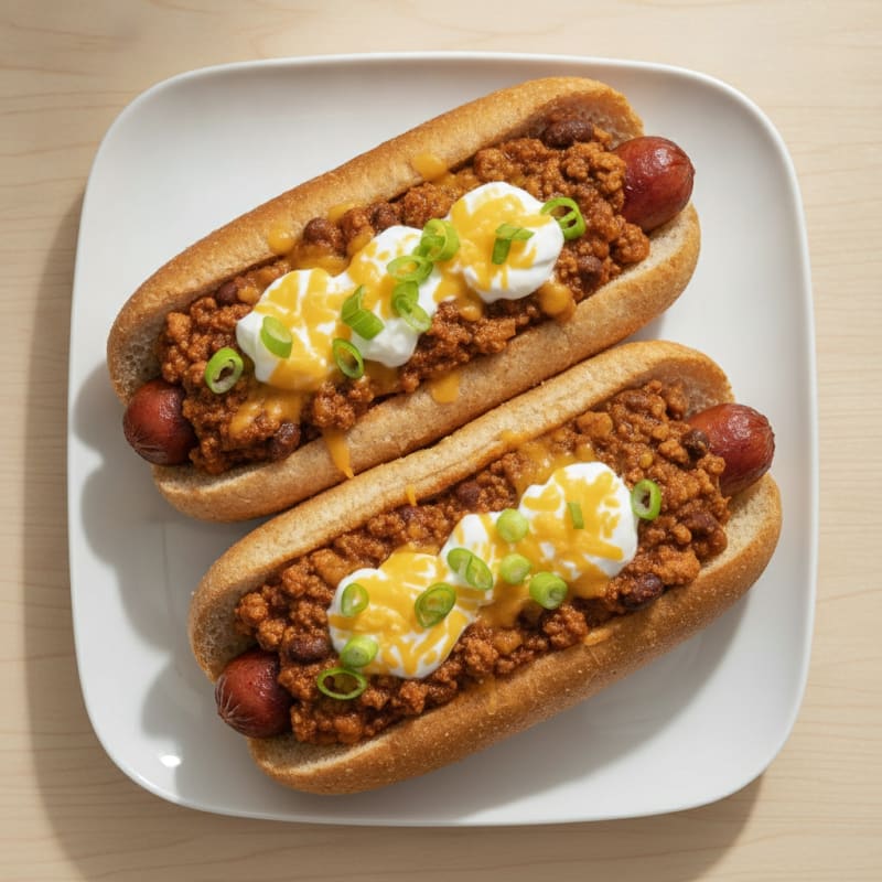 Loaded Chili Cheese Hot Dogs