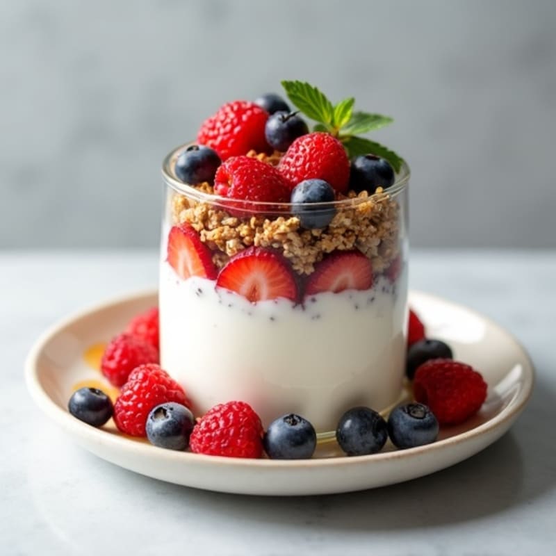 Greek Yogurt Parfait with Berries and Chia Seeds