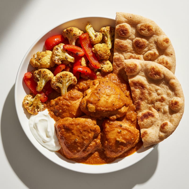 Chicken Thigh Masala with Roasted Vegetables
