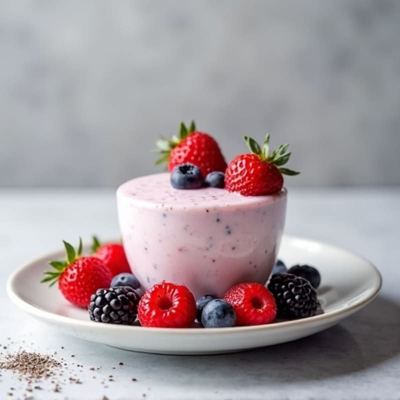 Silky Greek Yogurt Protein Mousse with Berries