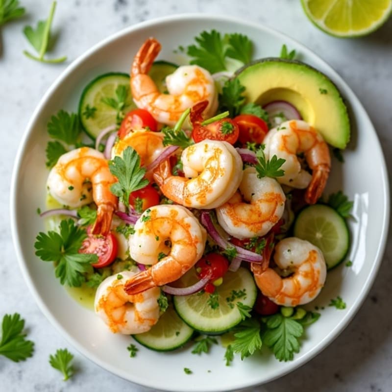 Citrus-Marinated Shrimp and Creamy Avocado Ceviche